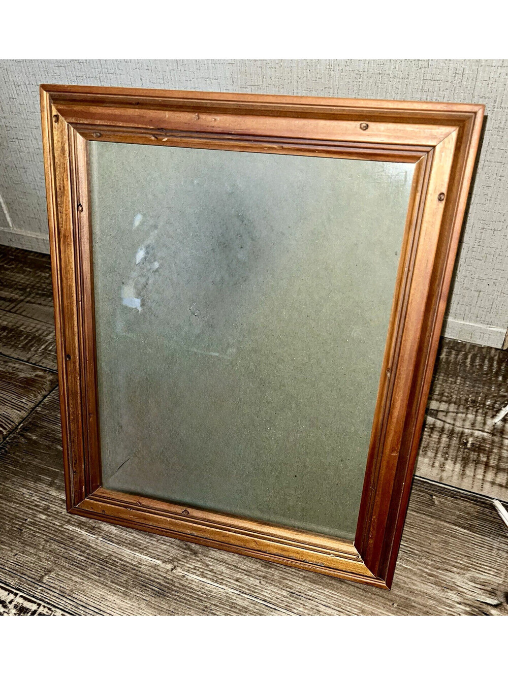 Vintage Mid-Century Solid Wood 8x10 Picture Frame with Glass and Tabletop Stand